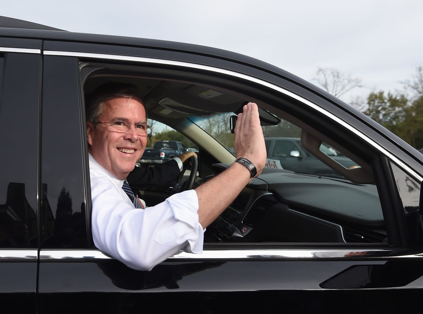 Republican presidential candidate, former Florida Gov. Jeb Bush waves to supporters during a campaign stop, Tuesday in Florence, S.C.
