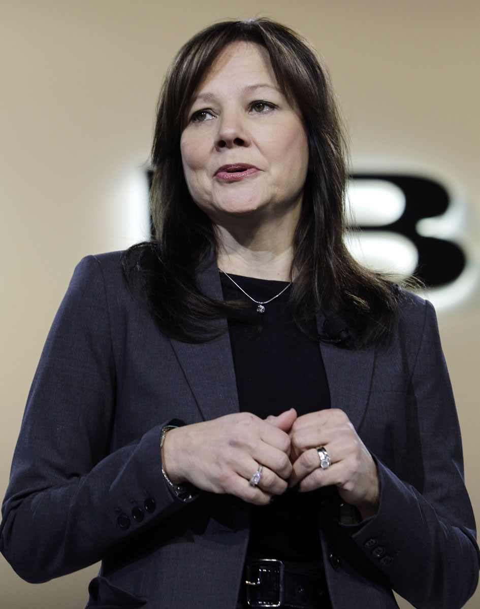 Mary Barra, General Motors senior vice president, Global Product Development, speaks at the debut of the 2013 Buick Encore at the North American International Auto Show in Detroit.