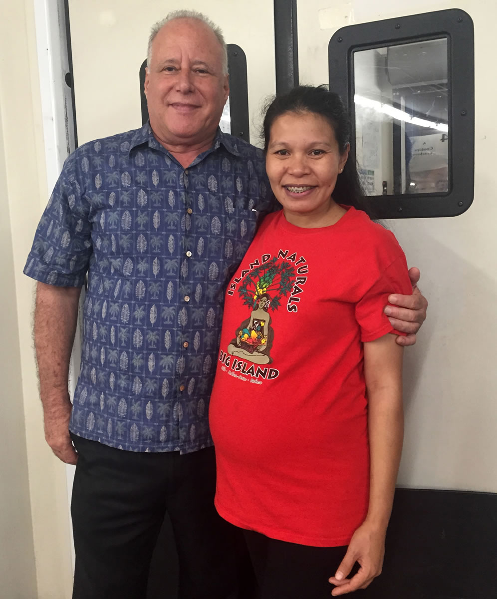 Hawaii state Sen. Russell Ruderman  and his wife, Dina, pose for a photo on in Pahoa, Hawaii. The senator is worried about a dengue fever outbreak on the Big Island where they live because his wife is six months pregnant. He&#039;s among the Big Island lawmakers who say the state Department of Health isn&#039;t doing enough to combat the outbreak.