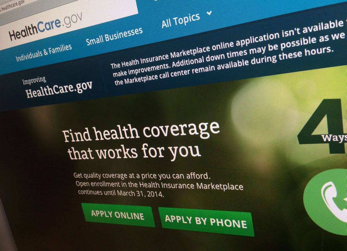 Part of the HealthCare.gov website in Washington, on Nov. 29. The new year brings the big test of President Barack Obama's beleaguered health care law: Does it work? The heart of the law springs to life Jan. 1 after nearly four years of political turmoil and three months of enrollment chaos.