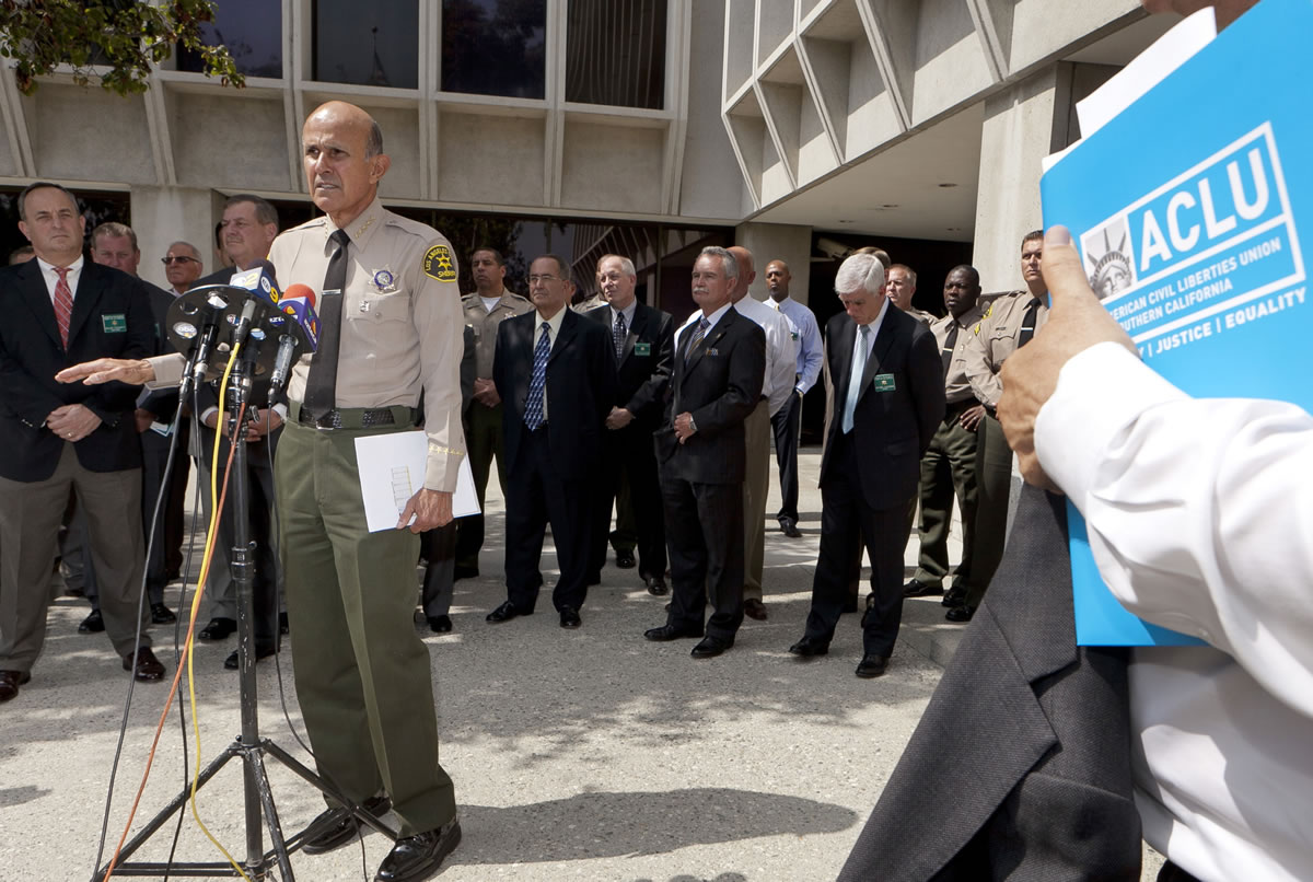 Associated Press files
Los Angeles County Sheriff Lee Baca in 2011. Baca acknowledged mistakes to a county commission reviewing reports of brutality, but he defended his department and distanced himself from the allegations.