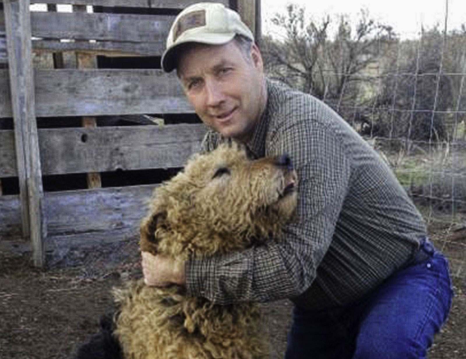 Larry Bankston is reunited with his dog, Curly Bear, after the Airedale spent four nights wandering in heavy snow outside Pilot Rock, Ore.