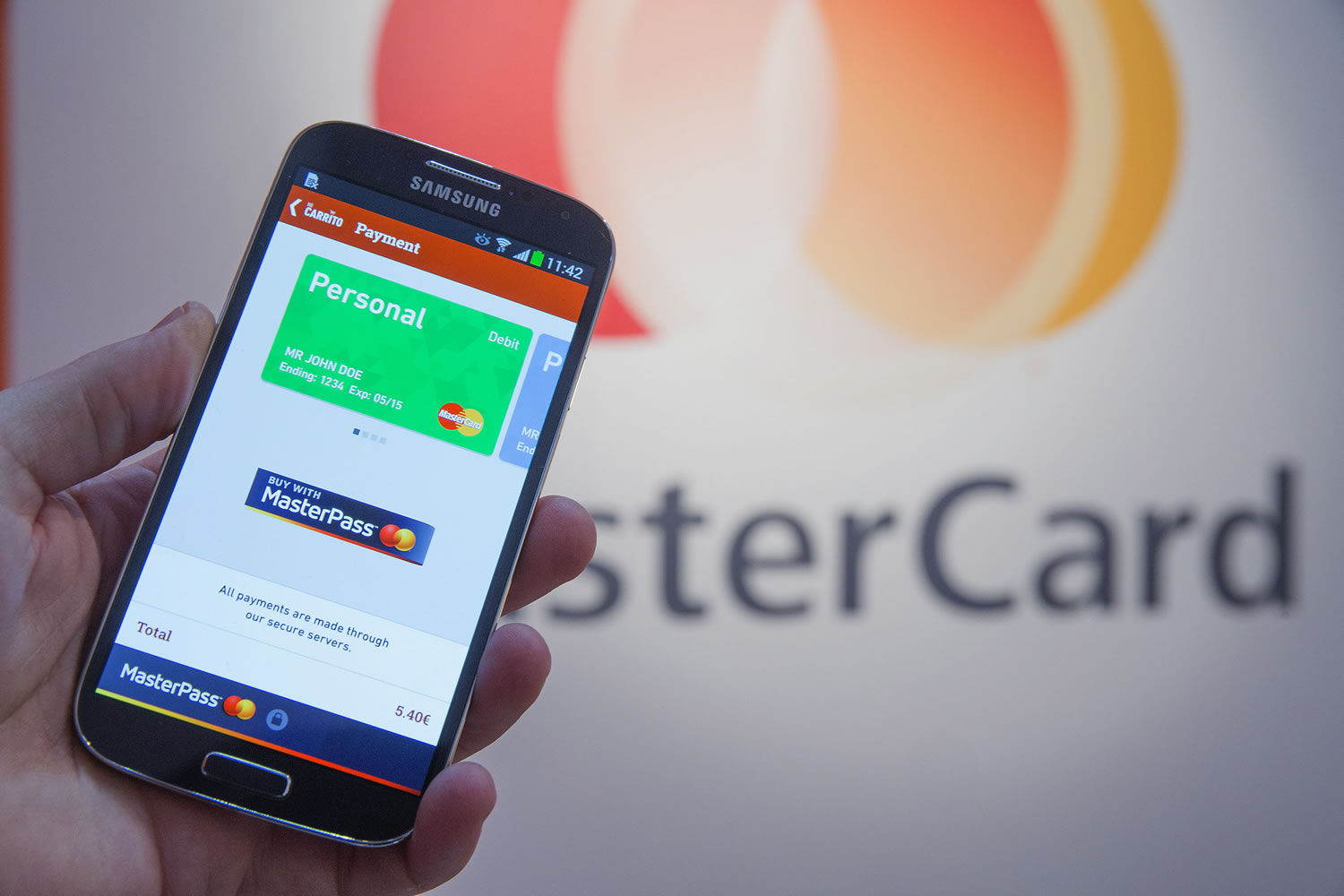 MasterCard
MasterCard launches MasterPass mobile app payments at the Mobile World Congress on  Feb. 24 in Barcelona, Spain.