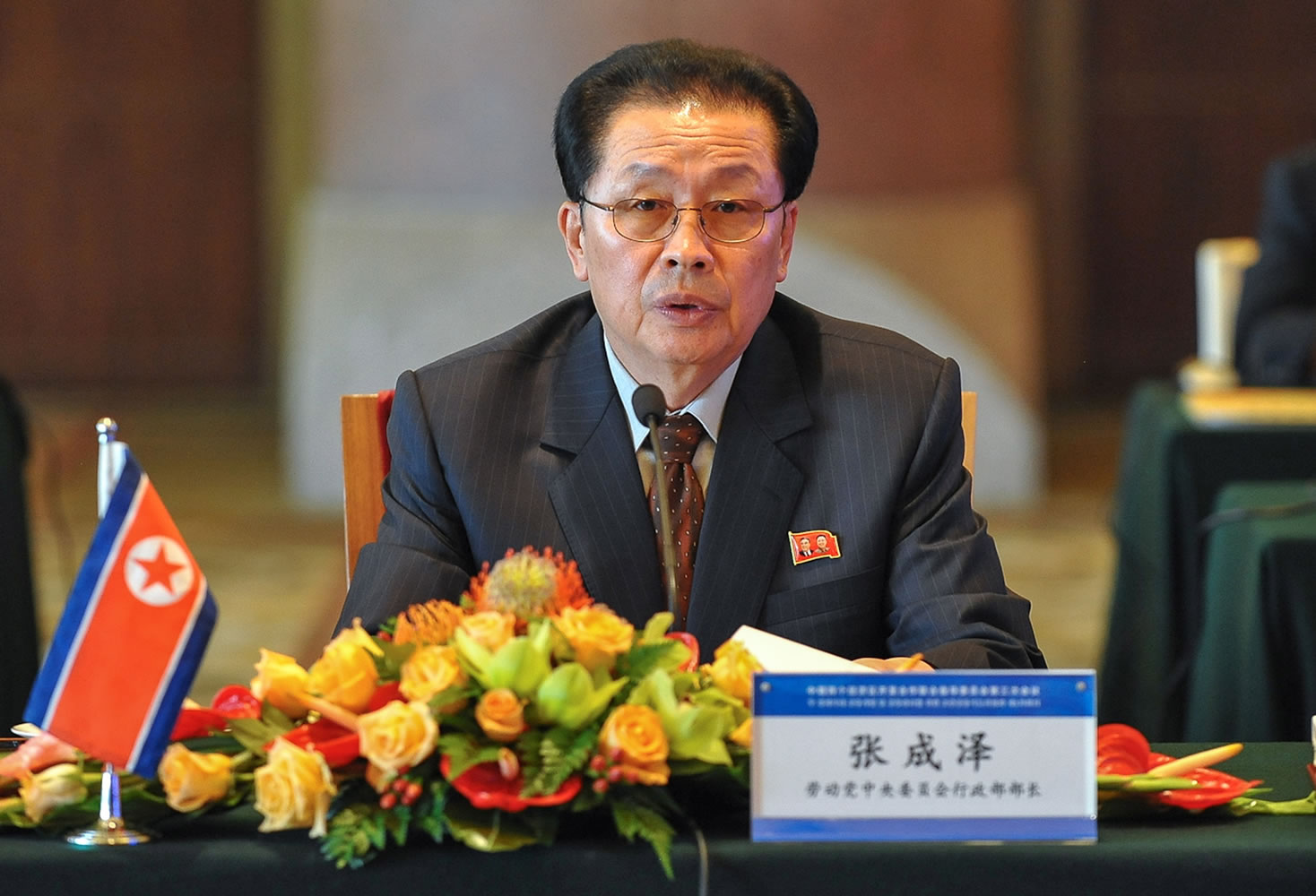 Jang Song Thaek, North Korea's vice chairman of the powerful National Defense Commission, attends the third meeting on developing the economic zones in North Korea, in Beijing.