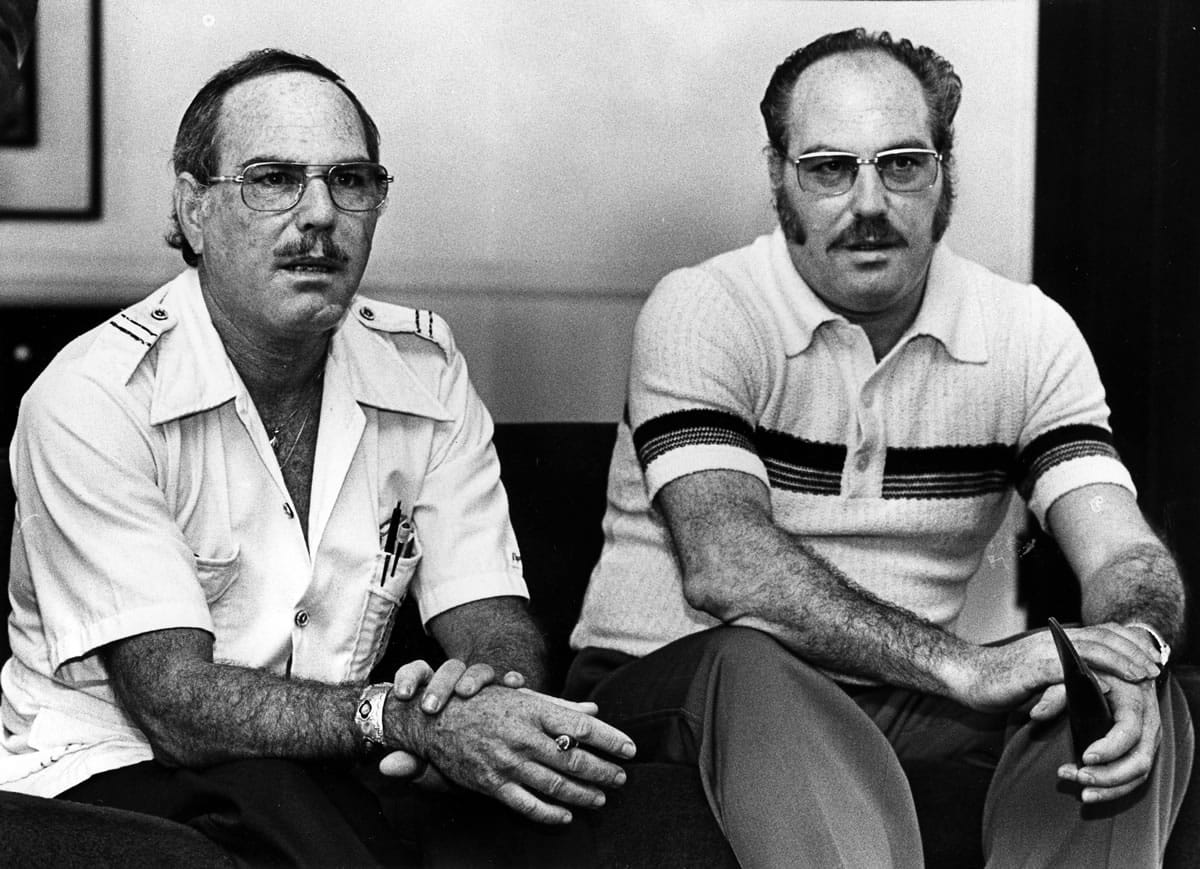 Jack Yufe, left, and his twin brother, Oskar, in 1979.