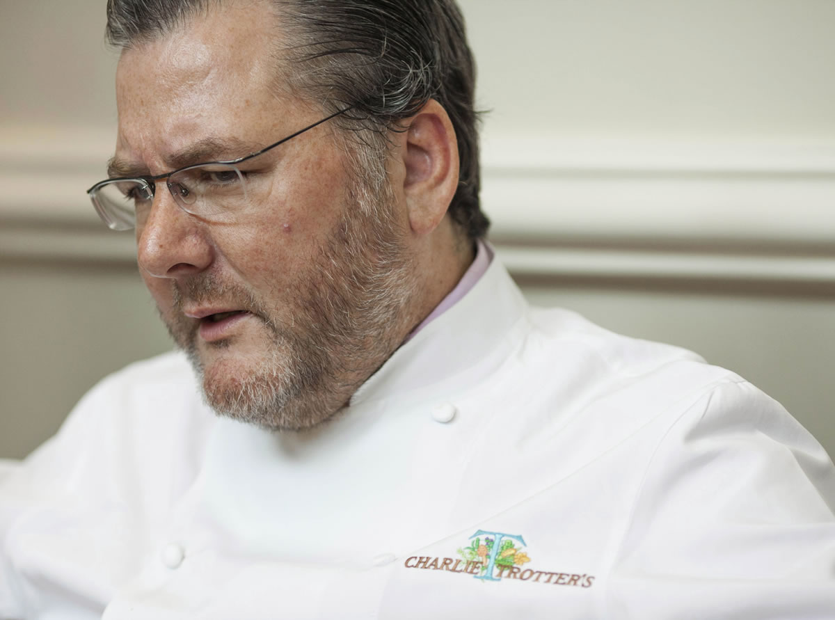 Award-winning chef Charlie Trotter is seen during an interview with The Associated Press at his restaurant in Chicago in 2012.
