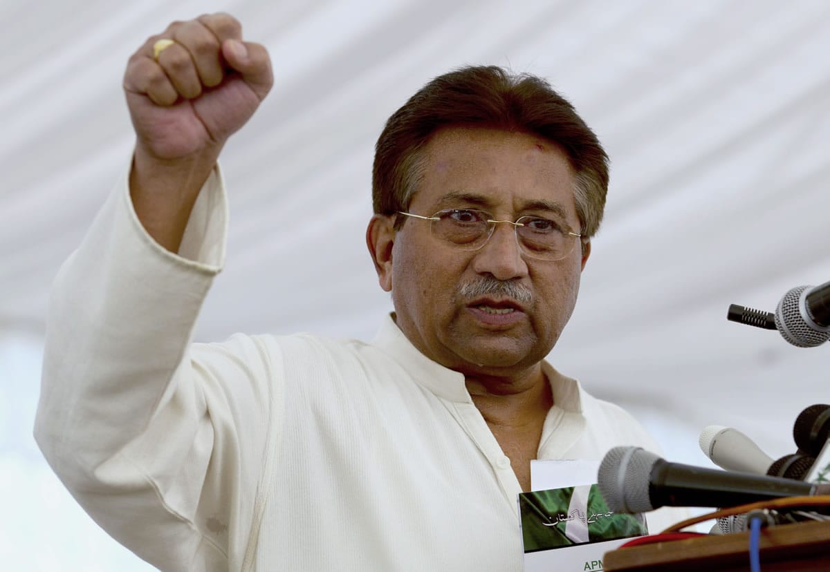 Associated Press files
Pakistan's former President and military ruler Pervez Musharraf spoke out Friday for the first time since his house arrest earlier this year.