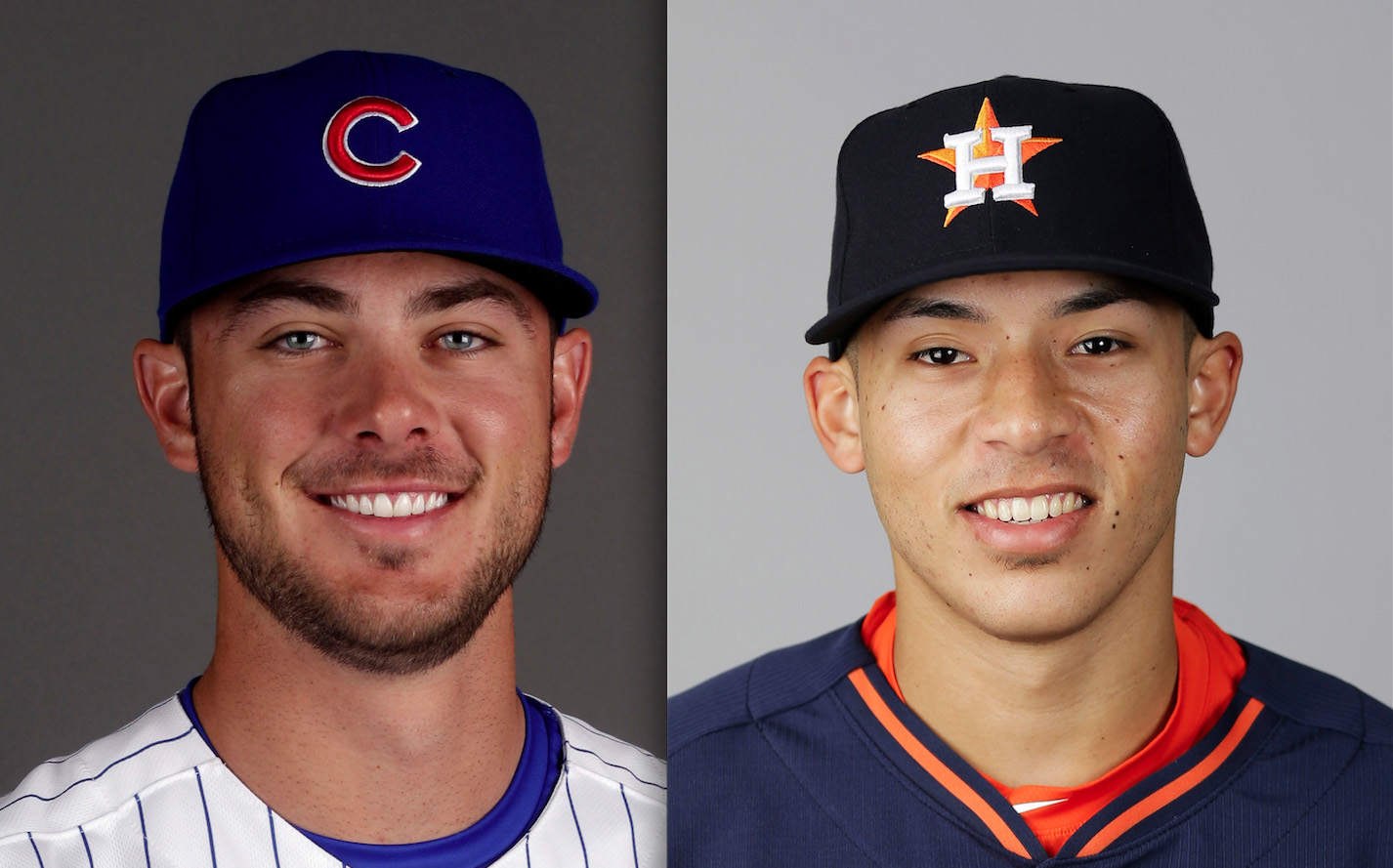 2015 MLB rookies of the year Kris Bryant of the Chicago Cubs and Carlos Correa of the Houston Astros.