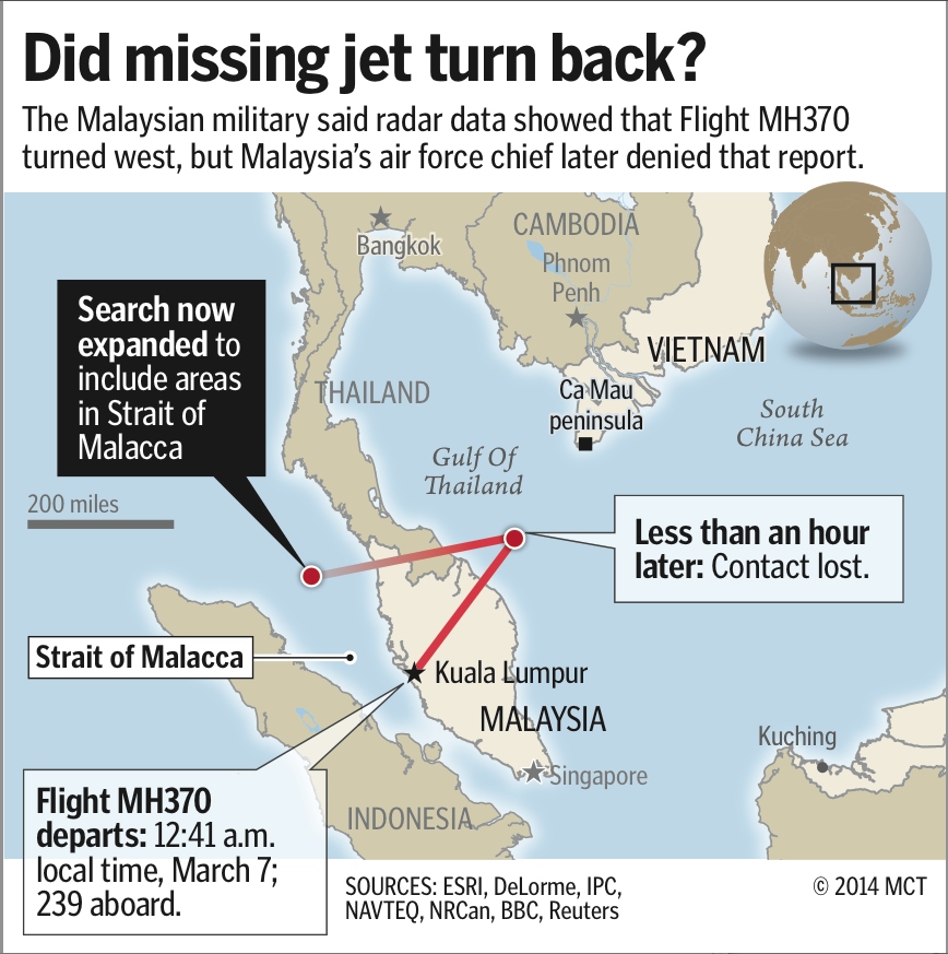 Search for MH370 as of Wednesday, March 12.