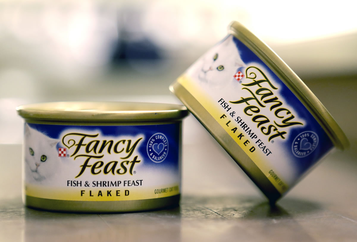 Fancy Feast cat food, fish and shrimp feast flavor, a product of Thailand. A report commissioned by Nestle SA found that impoverished migrant workers in Thailand are sold or lured by false promises and forced to catch and process fish that ends up in the global food giant&#039;s supply chains. Nestle is not a major purchaser of seafood in Southeast Asia but does some business in Thailand, primarily for its Purina brand Fancy Feast cat food.