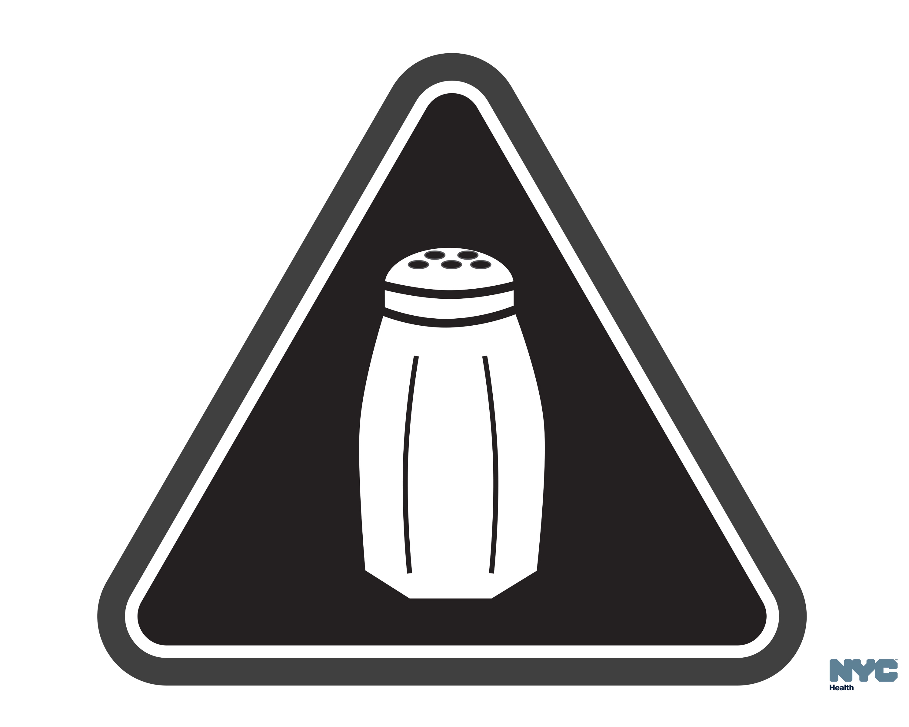 A graphic that will soon be warning NYC consumers of high salt content.