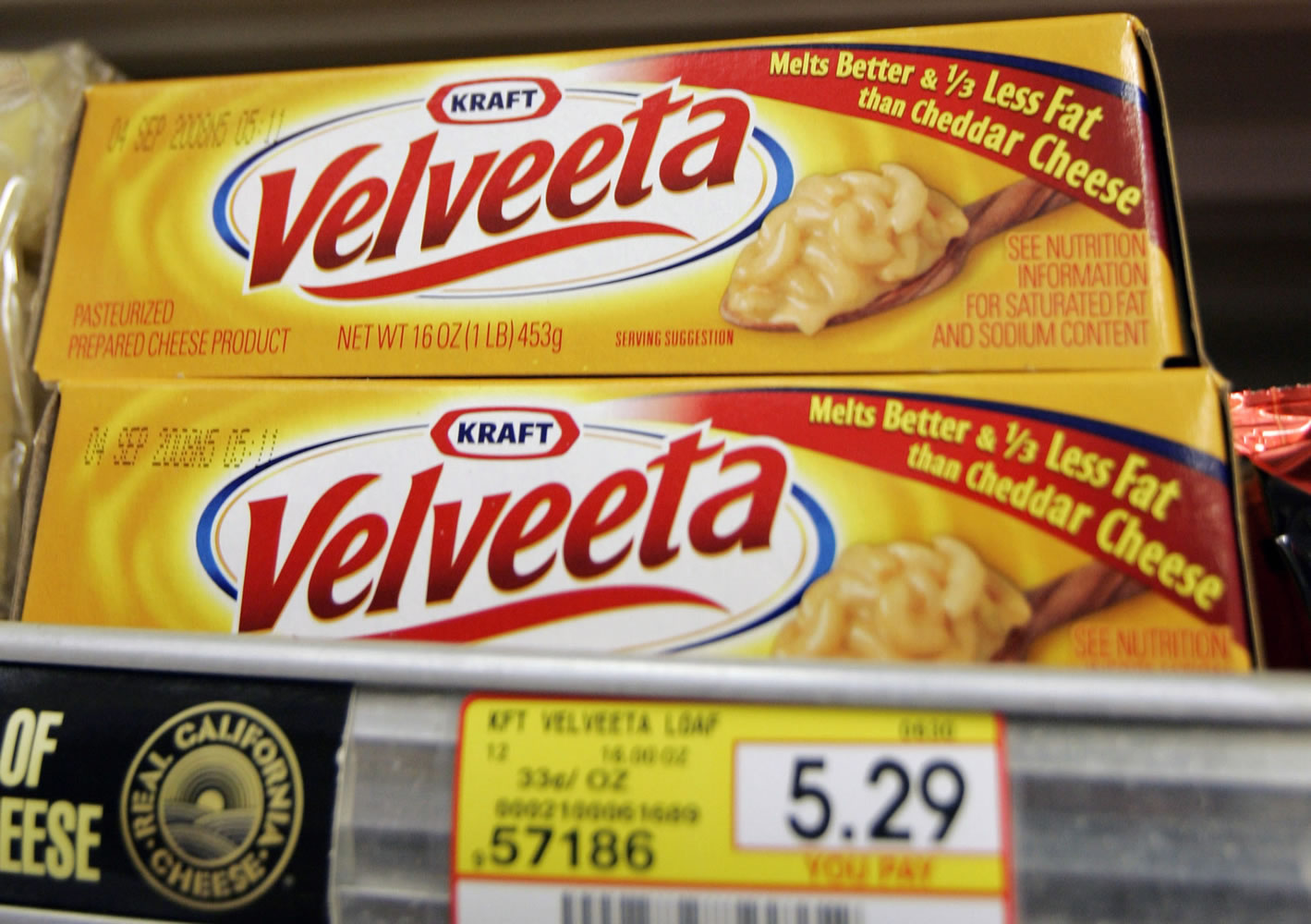 Kraft Foods said Tuesday that some customers may not be able to find Velveeta products over the next few weeks but didn't give any reasons for the apparent shortage.