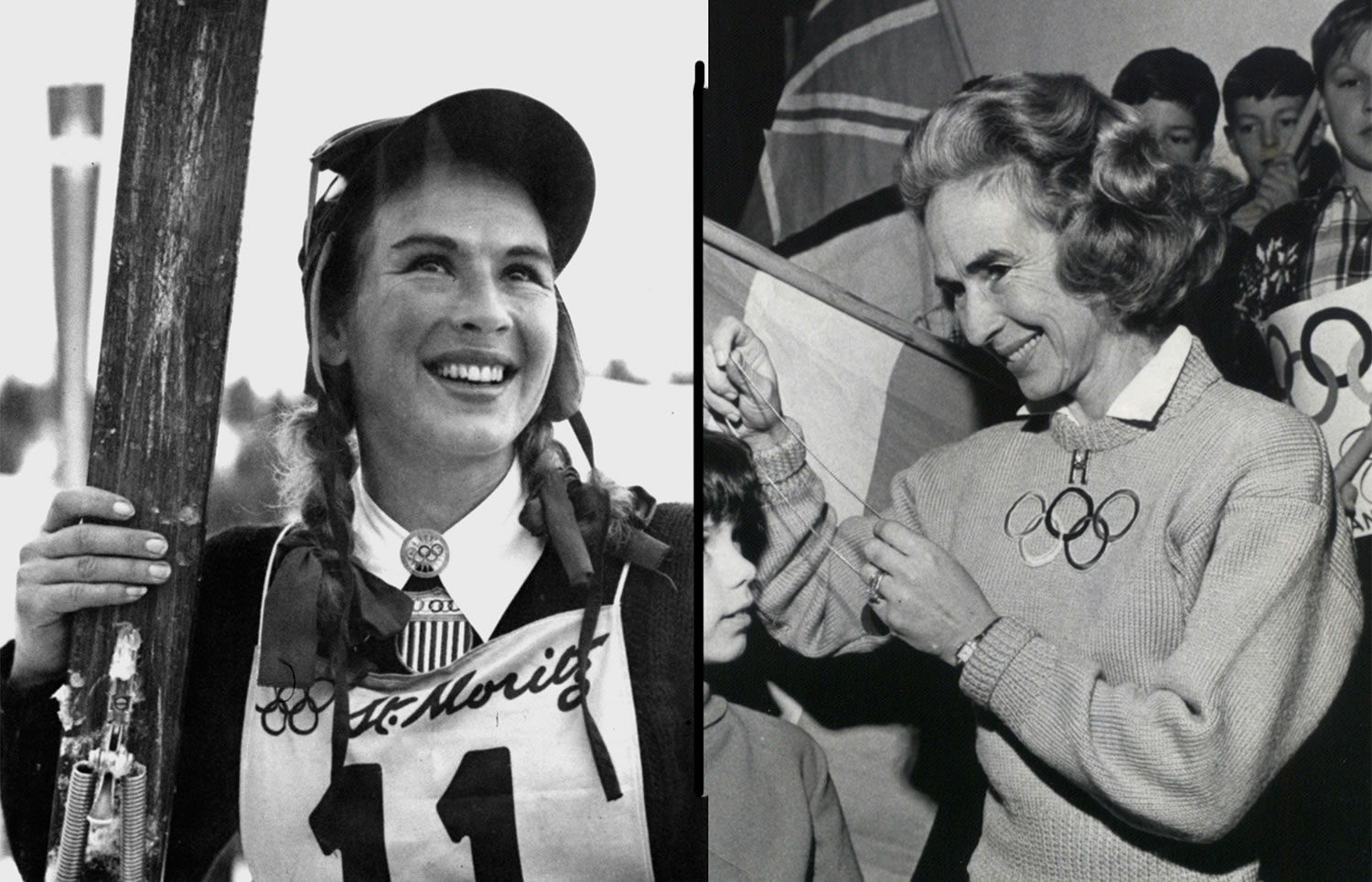 Right: &quot;Gretchen Fraser, a housewife of Vancouver, Wash., is all smiles after placing second in the Women's Alpine combined ski test, at St. Moritz, Switzerland,&quot; The Associated Press reported on Feb. 4, 1948. &quot;By placing second, Gretchen accomplished something no American ever had done before winning a medal in an Olympic skiing event,&quot; the photo caption continued.