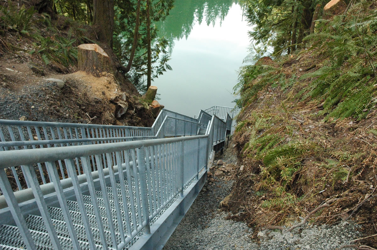 The canoe-kayak launching and loading site on the Clark County side of Merwin Reservoir under Yale Bridge on state Highway 503 was completed this spring.
