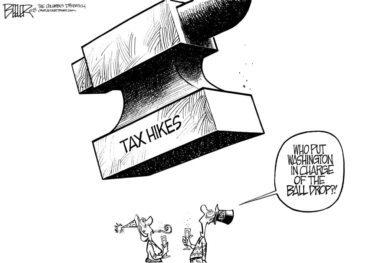 Editorial Cartoon: Hello Tax Hikes - The Columbian