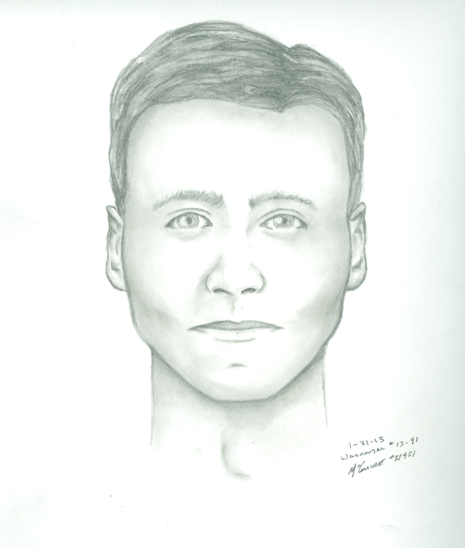 The Washougal Police Department released this composite sketch of one of the suspects in a home invasion.