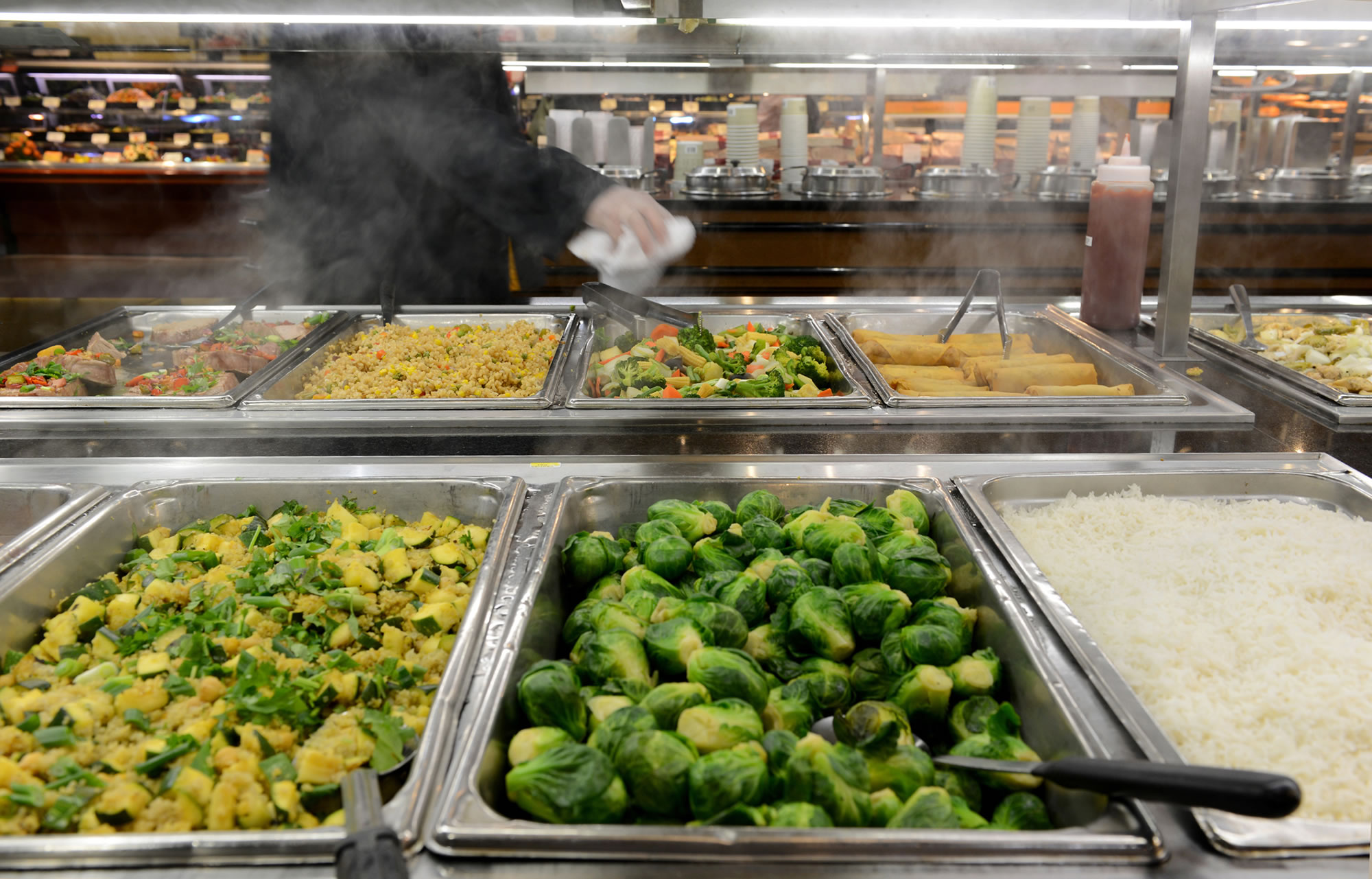 The hot bar's hopping at lunchtime at a Whole Foods Market in Washington.