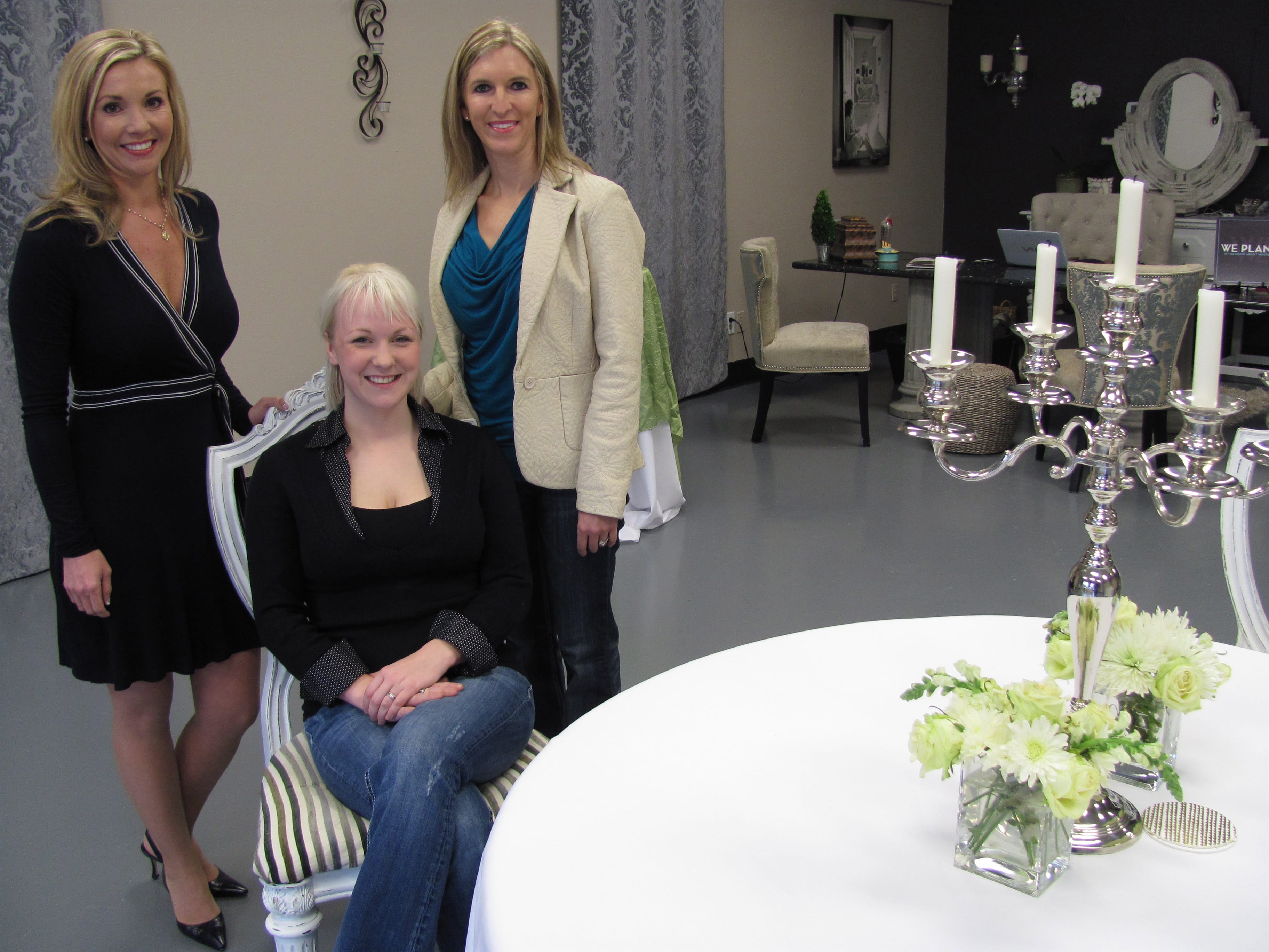 Wendy Sturm, owner of &quot;We Plan It,&quot; Kristina Kuntz, owner of Niella's Special Events, and Amy Brown, owner of Lacamas Flowers &amp; Events, (left to right) have opened an office in downtown Camas. Planning events for corporations and non-profit organizations, coordinating weddings, renting banquet linens and vases and providing floral arrangements and candy buffets are among the services available.
