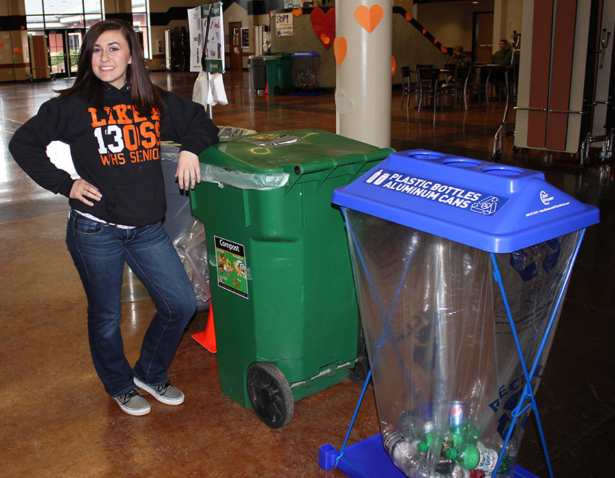 WHS senior Cassie Holcombe launched the Save Our Scraps program after learning her school was behind in its recycling efforts when compared to others county-wide.