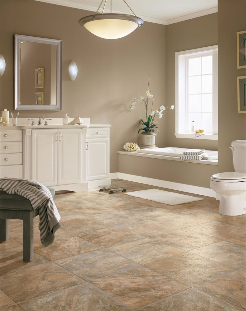 Luxury vinyl is water resistant and easy to clean, making it ideal for bathrooms.