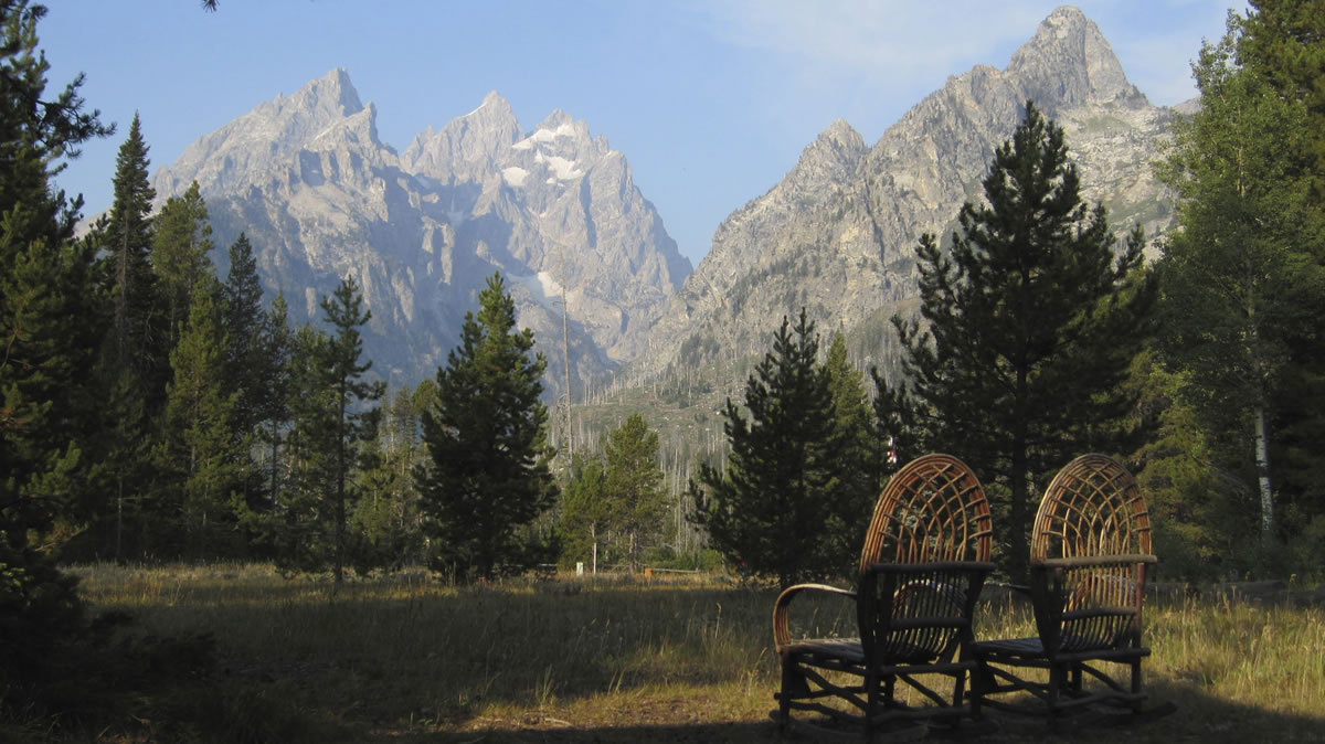 The view is the prime attraction at Jenny Lake Lodge at Grand Teton National Park in Wyoming.
