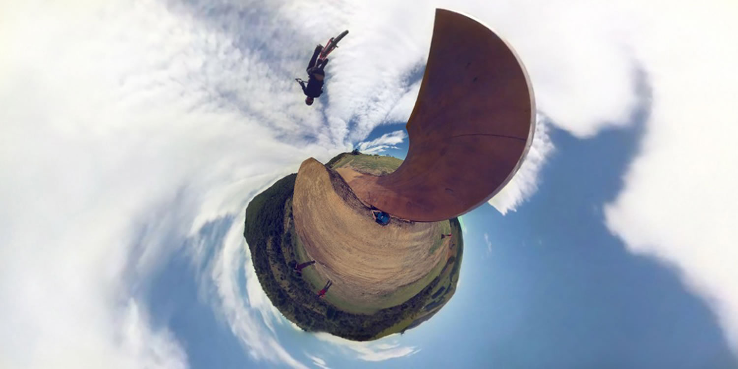 Immersive Media's 360-degree videos can be used to dazzling effect to bring viewers into scenes such as this daredevil bicycle leap.