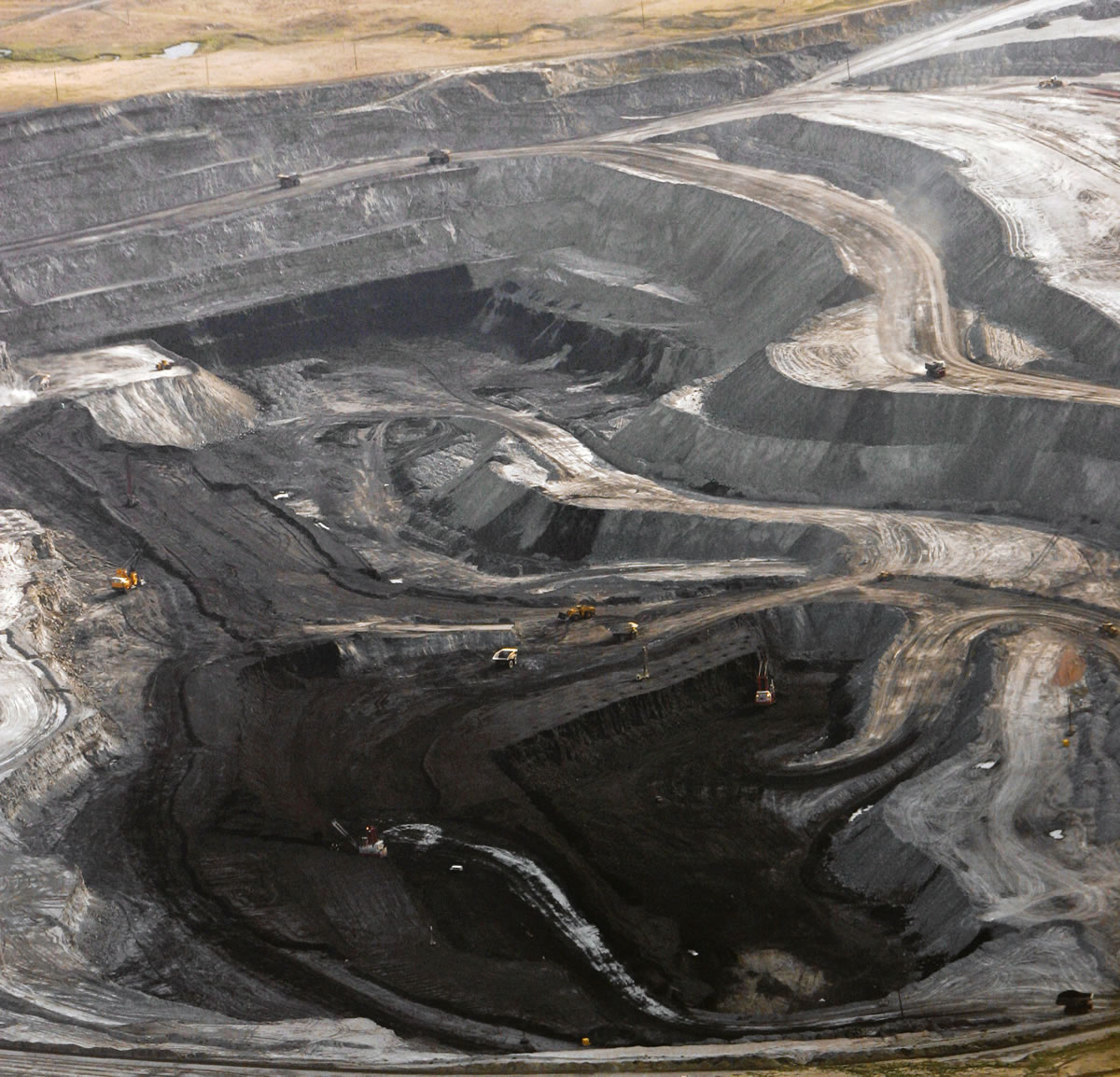 A coal mine is seen from the air in northeast Wyoming near Gillette, Wyo., in 2006.