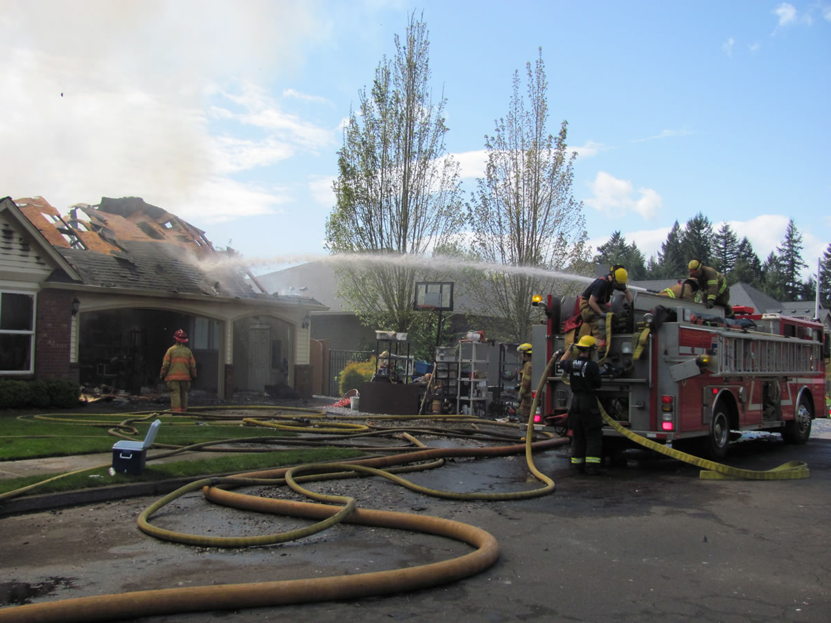 Approximately 25 personnel on nine units from the Camas-Washougal Fire Department, Vancouver Fire Department and East County Fire and Rescue, were at the scene of the fully involved house fire. One of the C-W firefighters was treated for a minor injury and released from PeaceHealth Southwest Medical Center, in Vancouver.