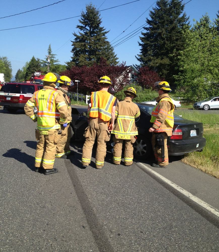 A black Honda Accord rear-ended a silver Chrystler, both eastbound on state Highway 502, Tuesday afternoon.