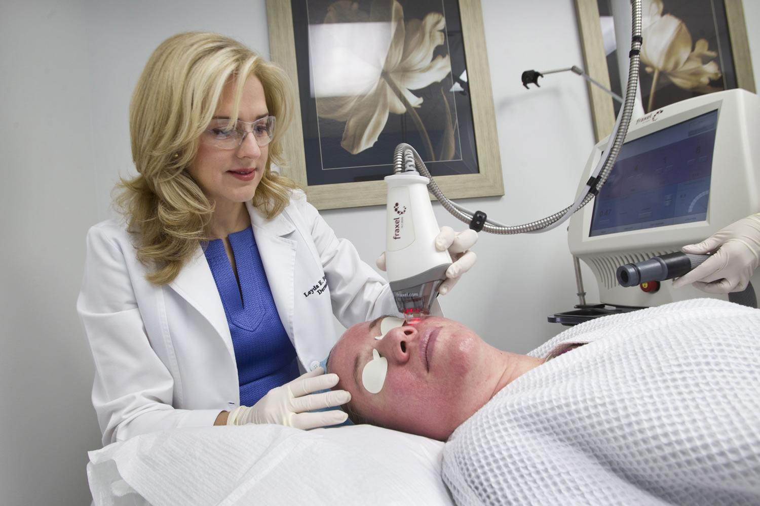 Dr. Leyda E. Bowens performs a Fraxel Laser treatment for wrinkles and acne scars on Maria Elena Ferrer on the Mercy Hospital campus in Miami, Florida,  on April 17, 2013. (C.W.