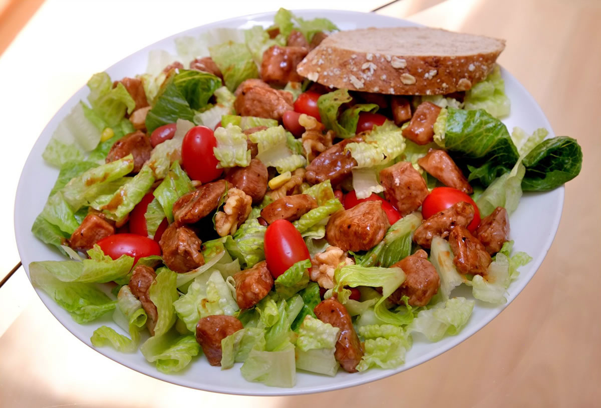 Try this quick and easy barbecue pork salad for a summer weekend.