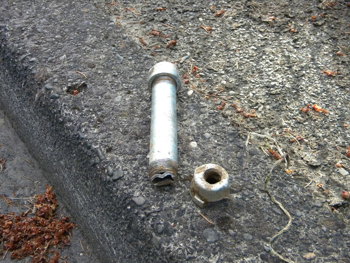 Bomb technicians detonated and disassembled this metal pipe bomb, found in a Hazel Dell park.