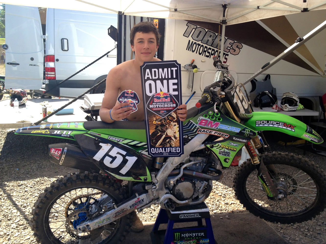 Alex Torres, a 15-year-old from Camas, qualified for the AMA Loretta Lynn National Motocross Championships, July 28 to Aug.