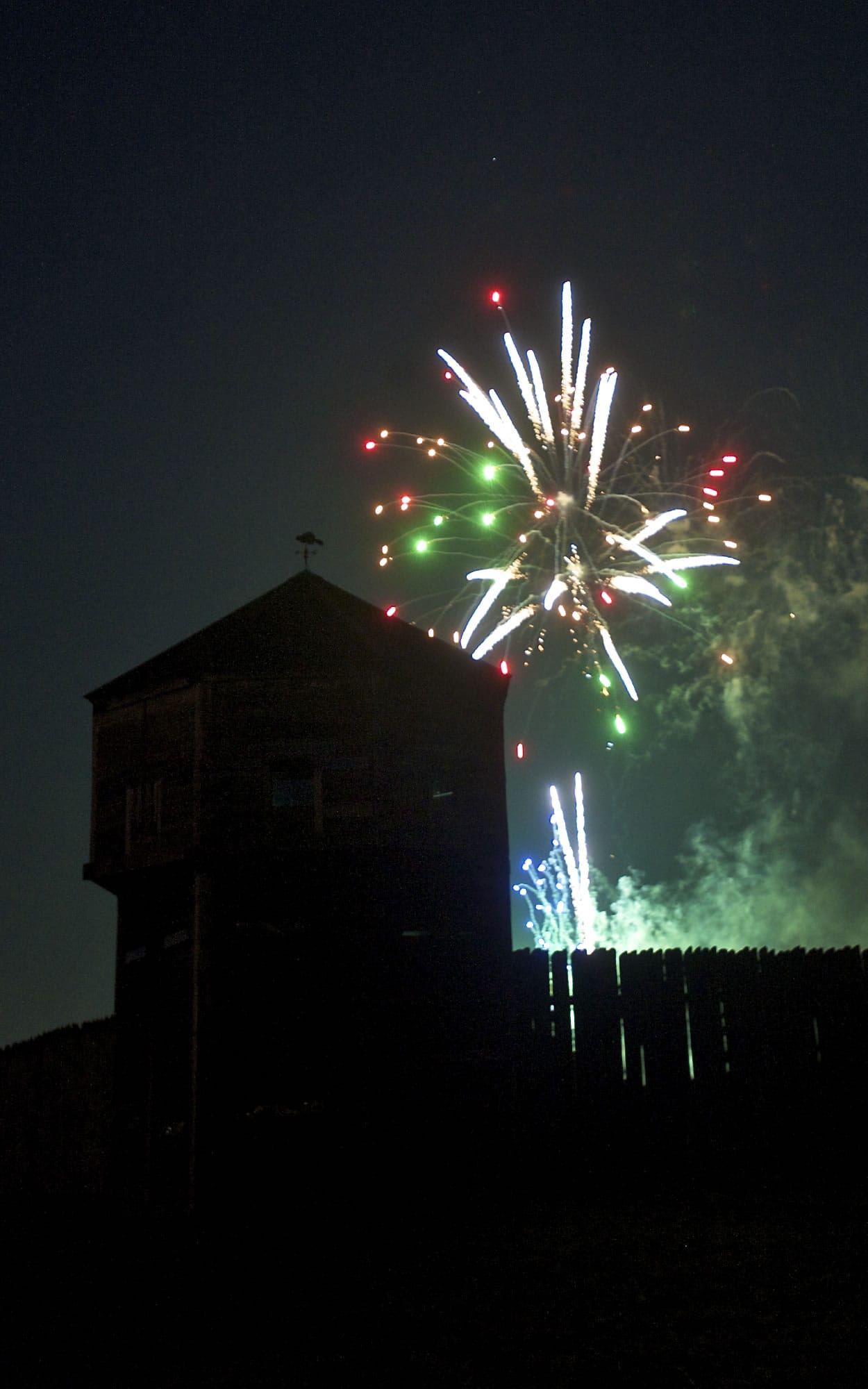 Fireworks explode during the Fourth of July celebration at Fort Vancouver on Wednesday.
