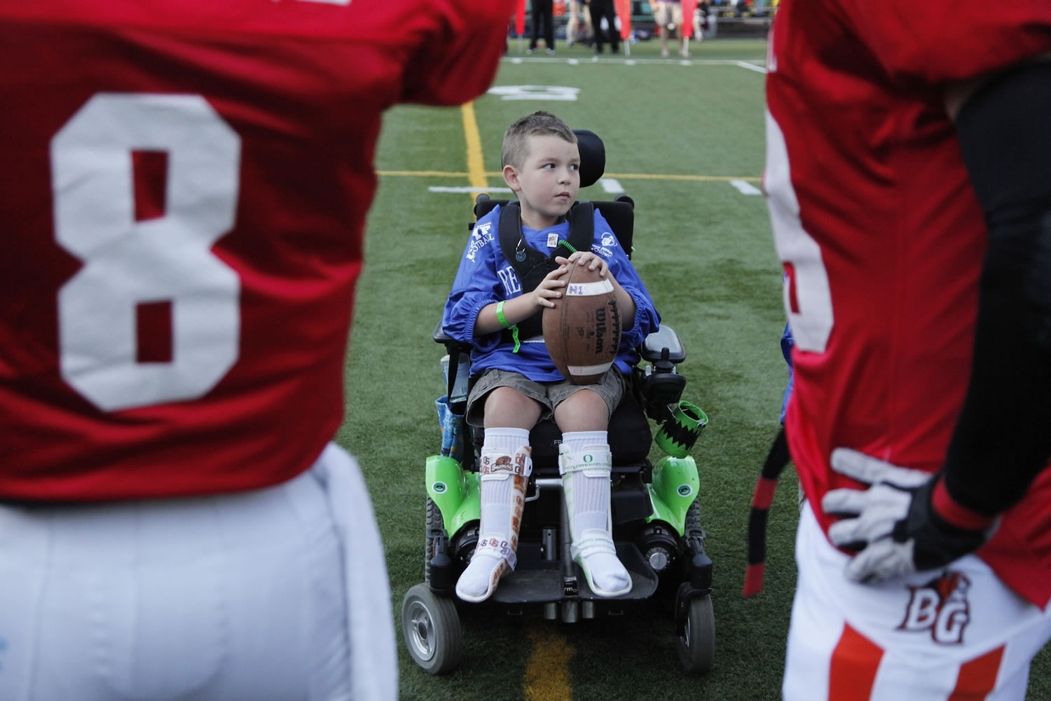 Christopher Hay (7) watches the coin toss prior to the Freedom Bowl at Kiggins Bowl.