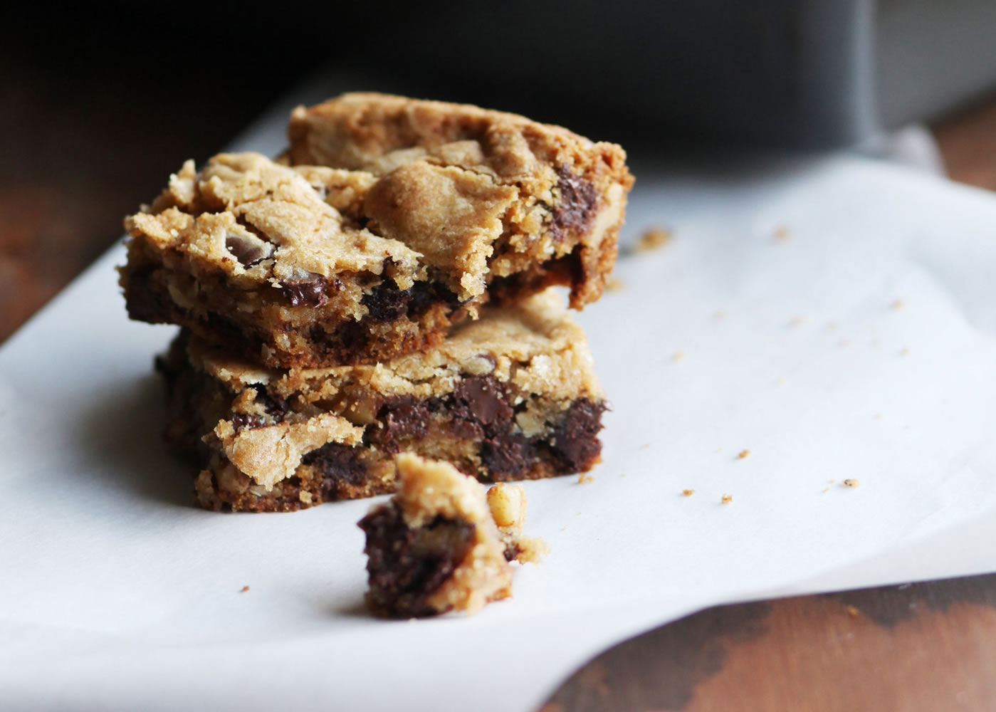 Chocolate Chunk Blondies are easy to make.