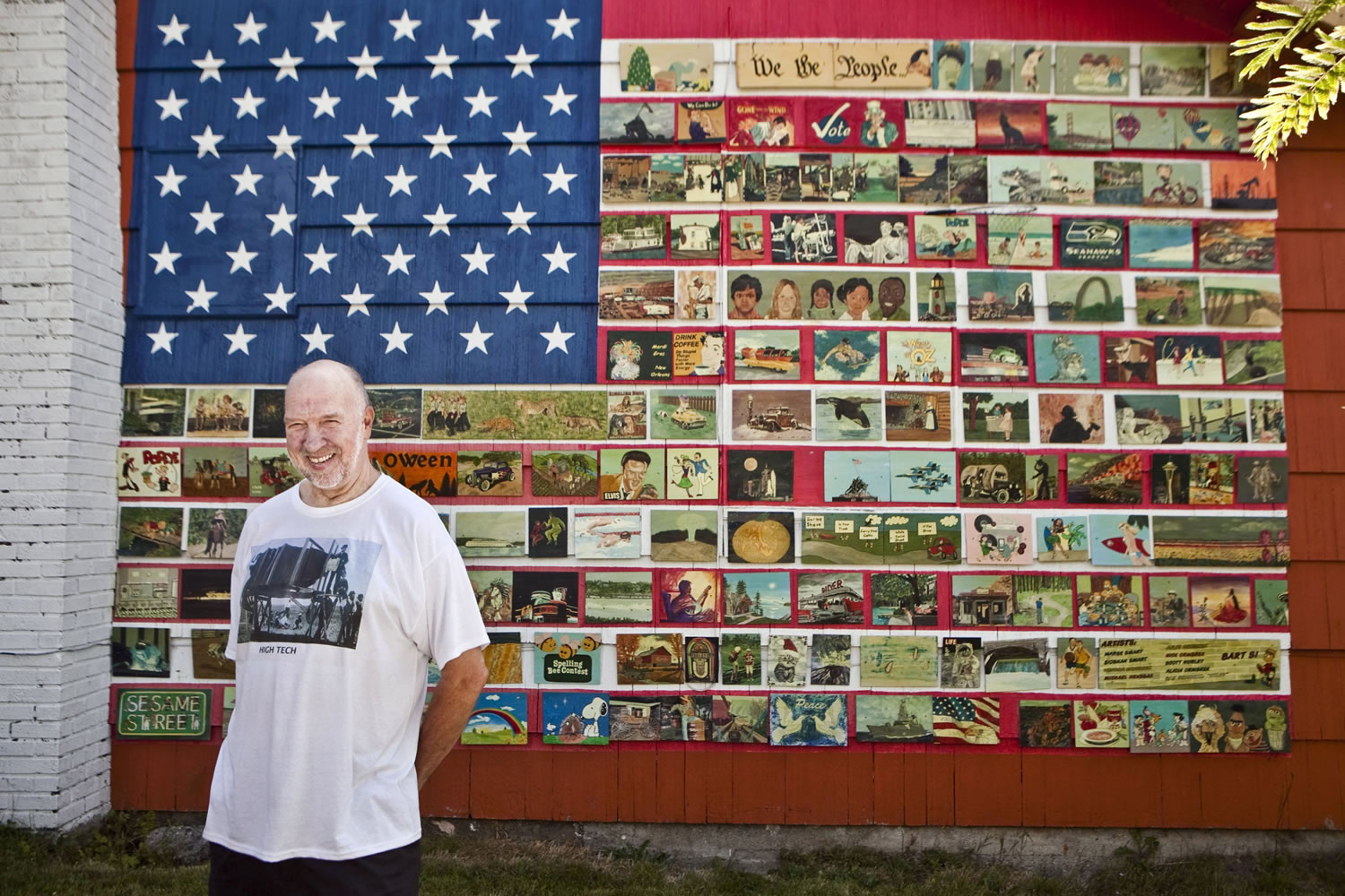 Rich Ormbrek turned the outside of his Seattle home into a collaborative Americana art project after 9/11.
