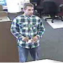 Police are seeking this man in connection with today's Camas U.S. Bank Robbery. He is described as a white male in his mid-late 20's with a medium build - 5 feet 8 inches tall and 150 pounds.