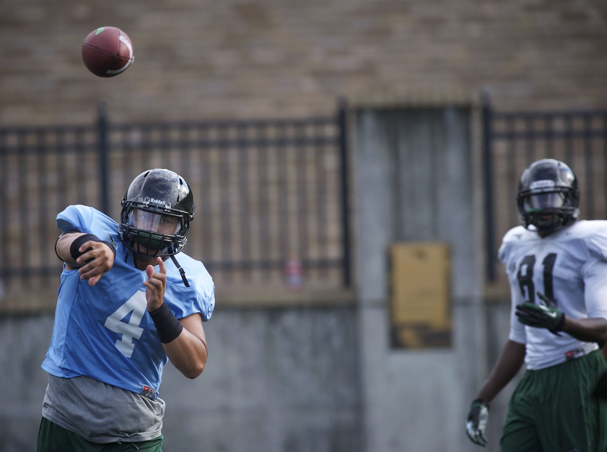 Portland State quarterback Kieran McDonagh takes part in a passing drill Wednesday.