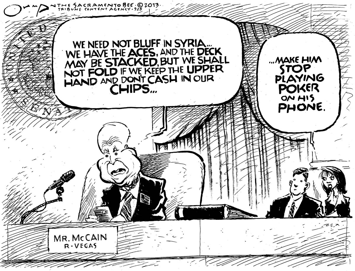 Editorial Cartoon: McCain's poker face