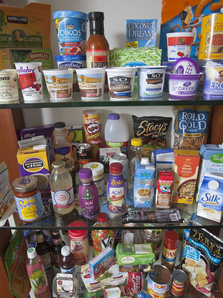Attorney Pierce Gore keeps a display of food products that he considers &quot;mis-branded&quot; in his office in San Jose, Calif.