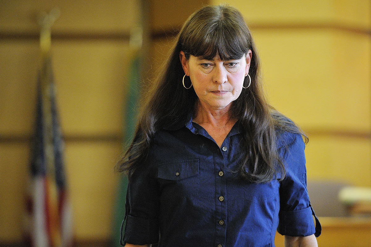 Billinda Jantzer, a Washougal woman accused of setting her house on fire in January 2011, is shown here at her arraignment in August 2011.