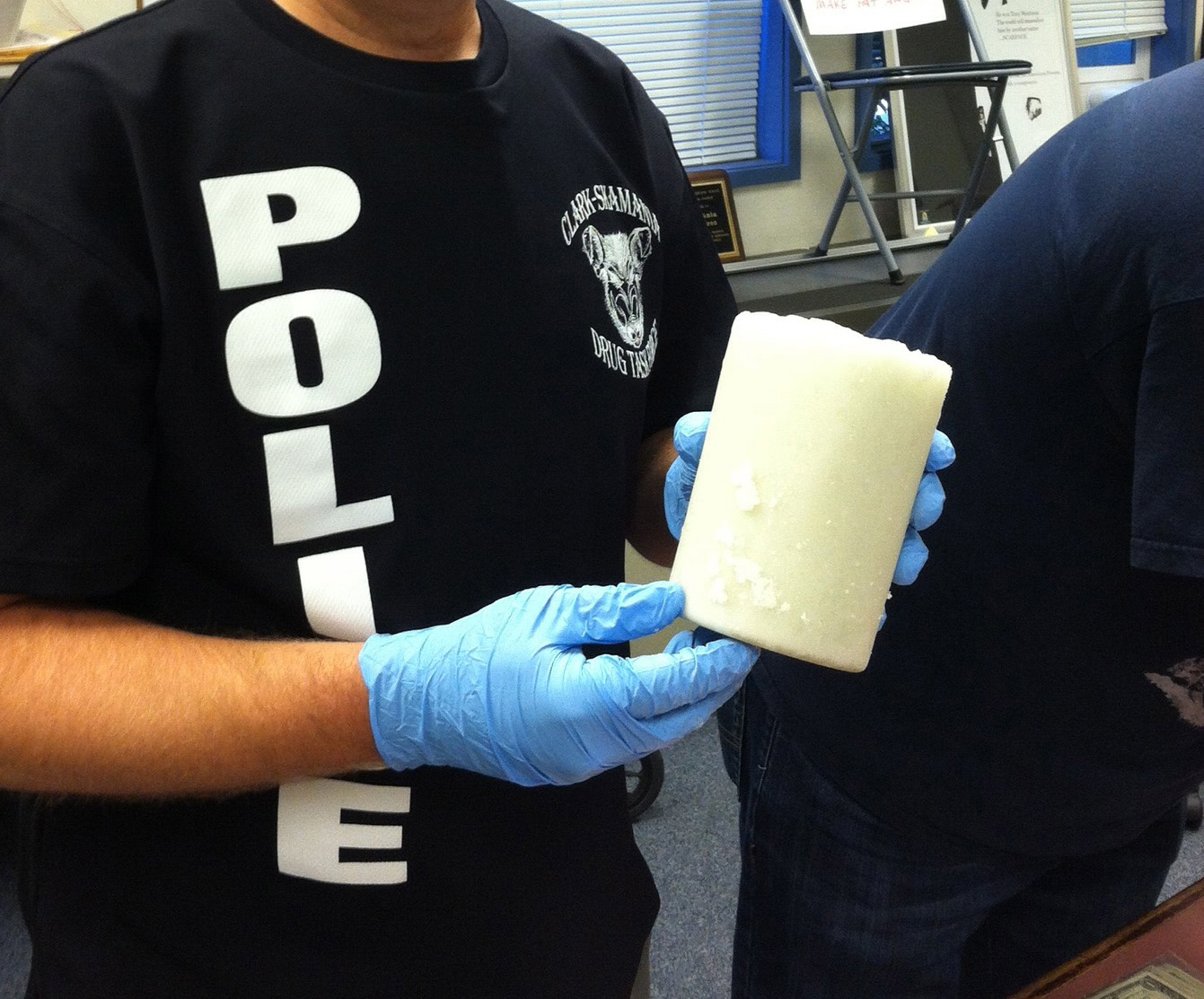 During a Thursday drug raid, police seized a thermos filled with liquid methamphetamine.