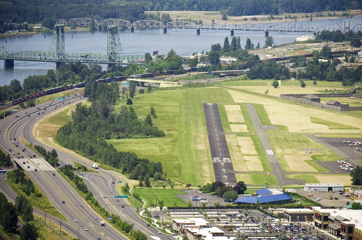 Pearson Field as seen from the air in 2015.