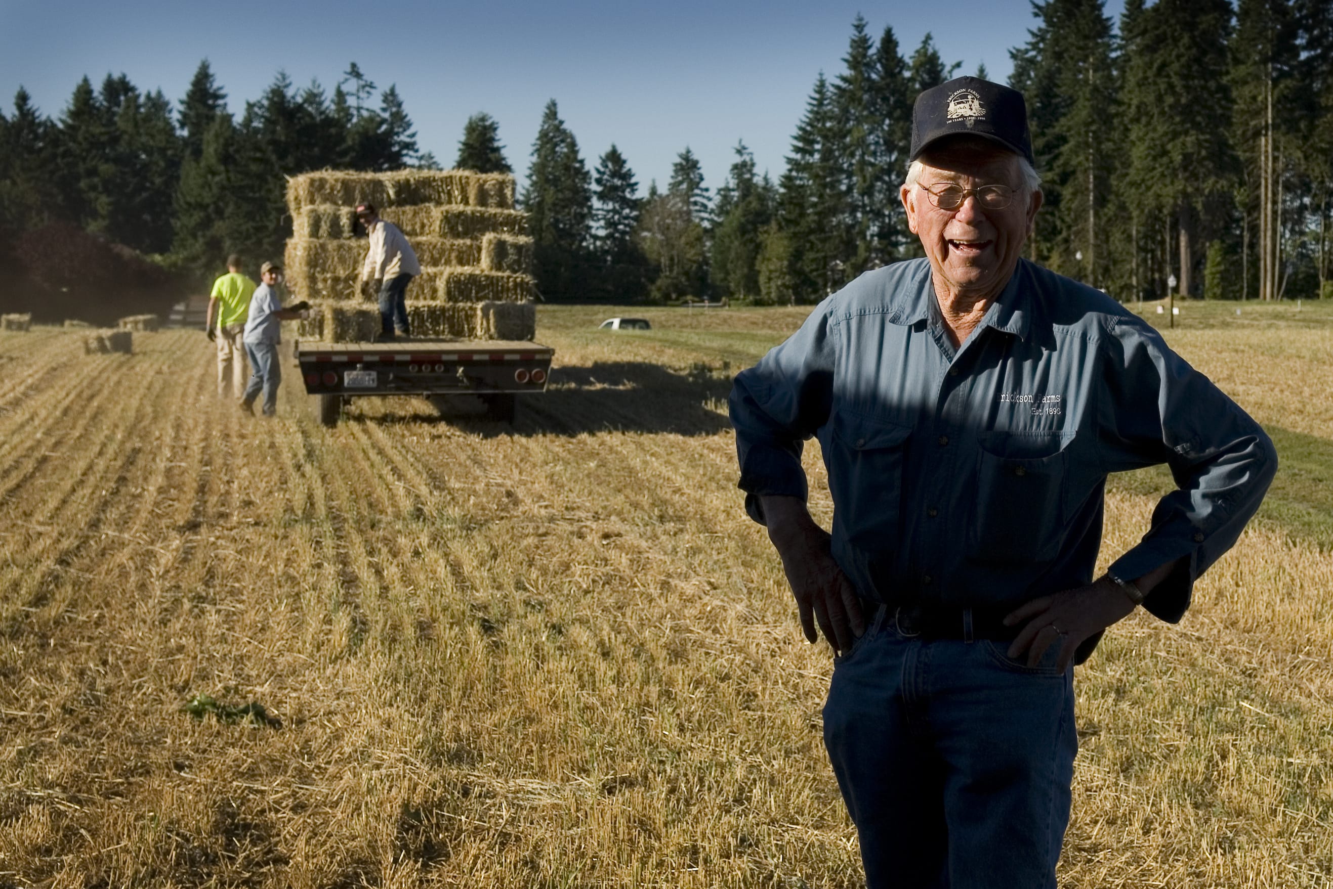 Vinton Erickson during a harvest day in August 2007.