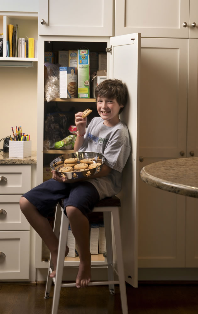 Eli Waldman of Arlington, Va., who has been diagnosed with celiac disease, has his own space in the pantry for gluten-free foods.