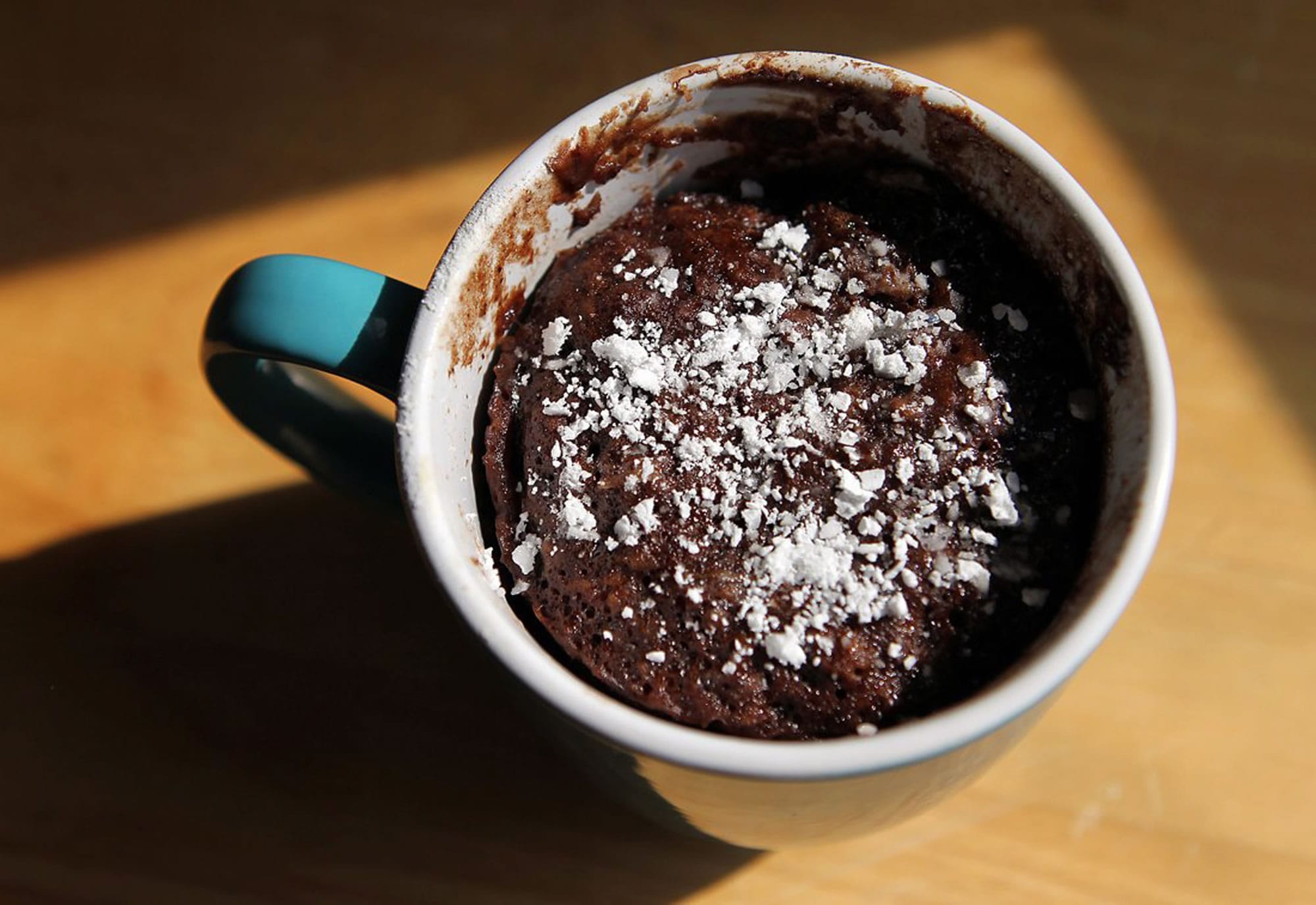 A dessert is a quick and easy thing to serve with cakes made in a coffee cup in minutes in the microwave.