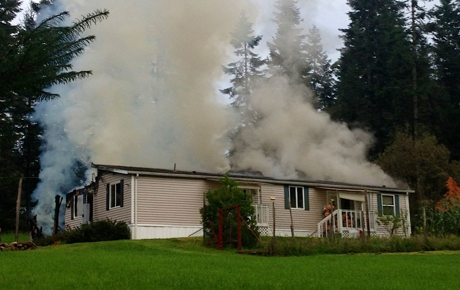 Fire damaged a mobile home Thursday in a rural area near La Center.