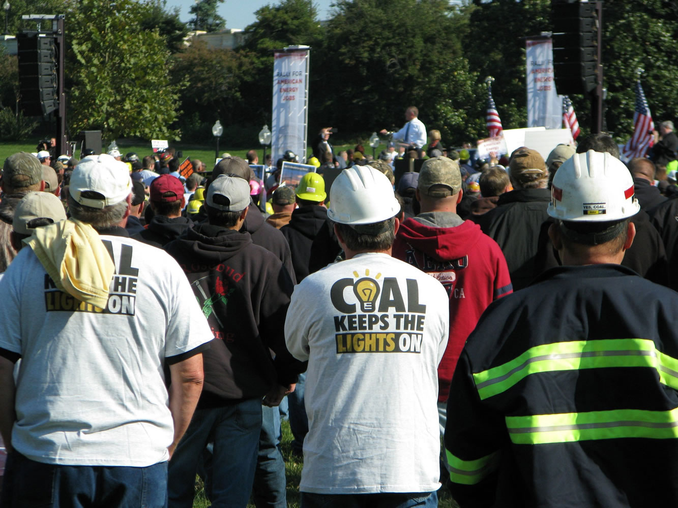 Coal industry supporters rally at the U.S.