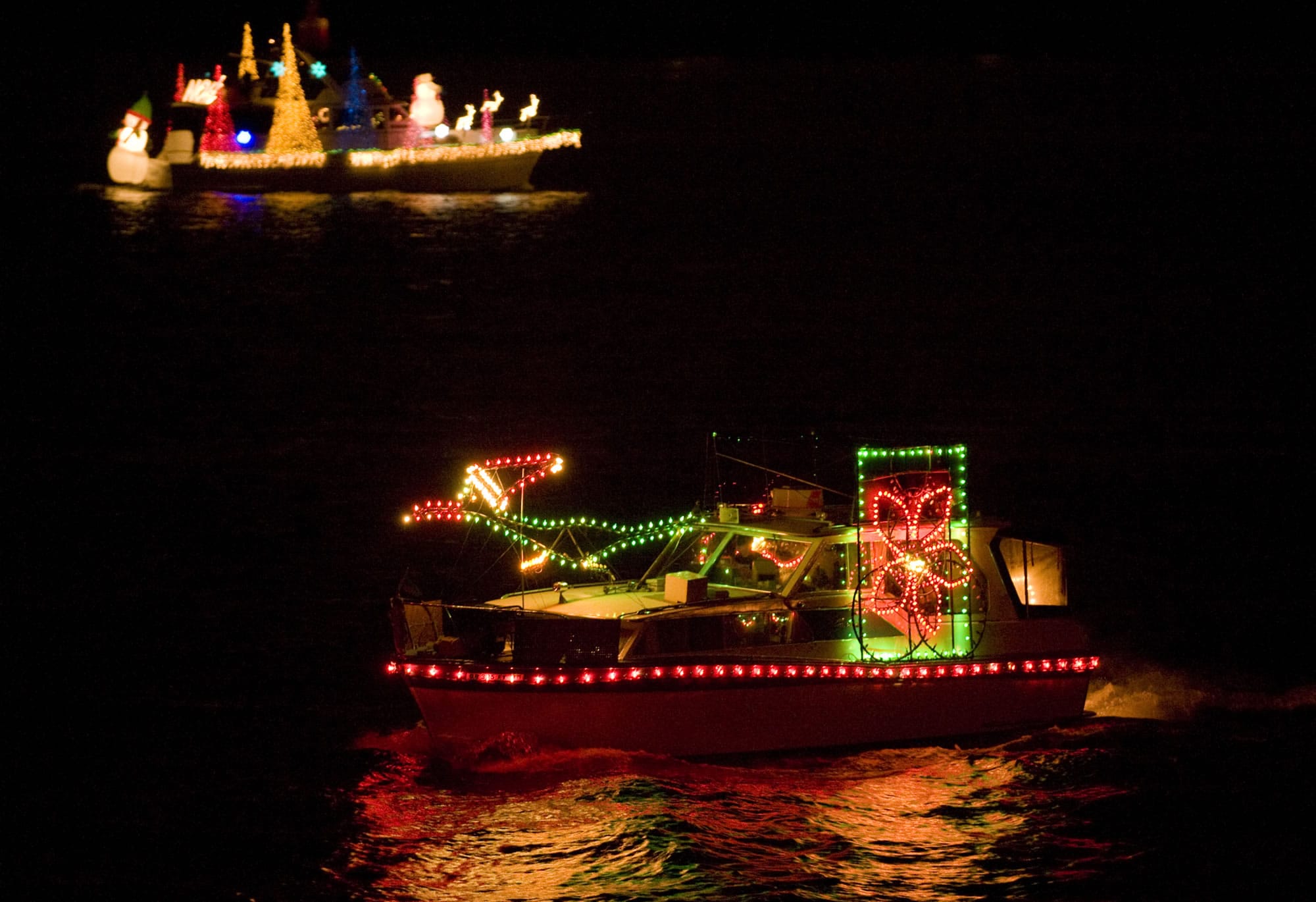 According to the website, the Christmas Ship Fleet averages about 55 to 60 boats between the two Columbia and Willamette River fleets.